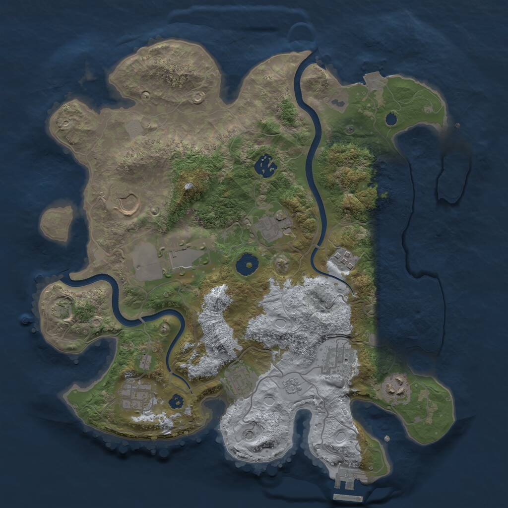 Rust Map: Procedural Map, Size: 3500, Seed: 256161616, 14 Monuments