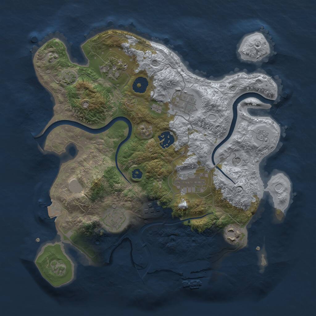 Rust Map: Procedural Map, Size: 3000, Seed: 78493, 12 Monuments