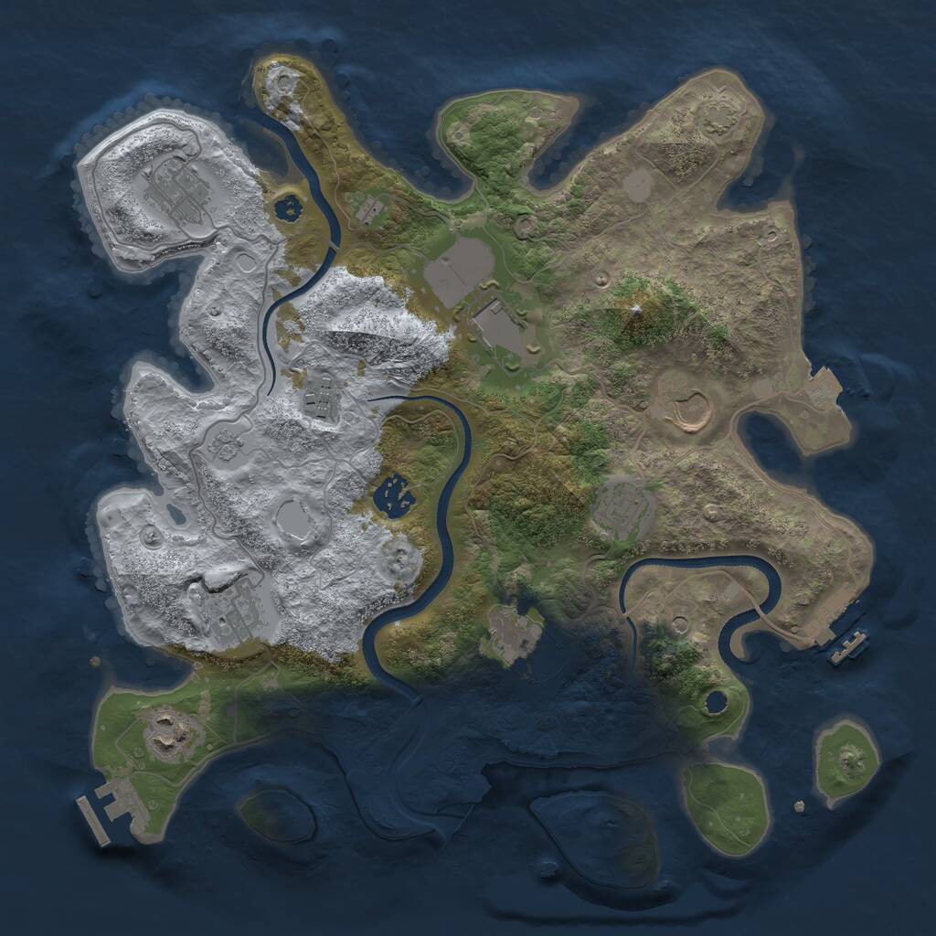 Rust Map: Procedural Map, Size: 3500, Seed: 1574825819, 15 Monuments