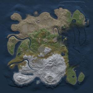 Thumbnail Rust Map: Procedural Map, Size: 3500, Seed: 1926131310, 13 Monuments