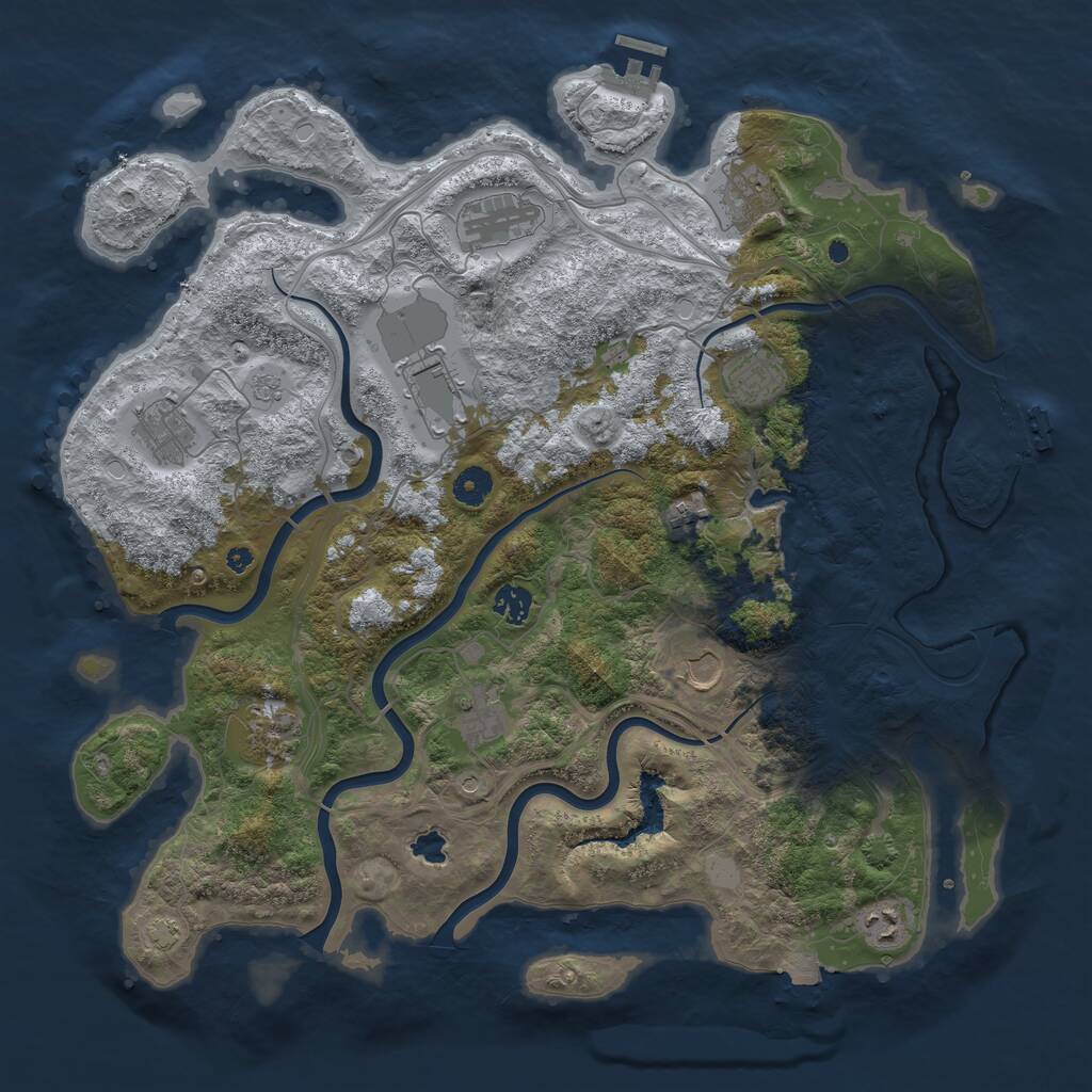 Rust Map: Procedural Map, Size: 4250, Seed: 866573, 17 Monuments