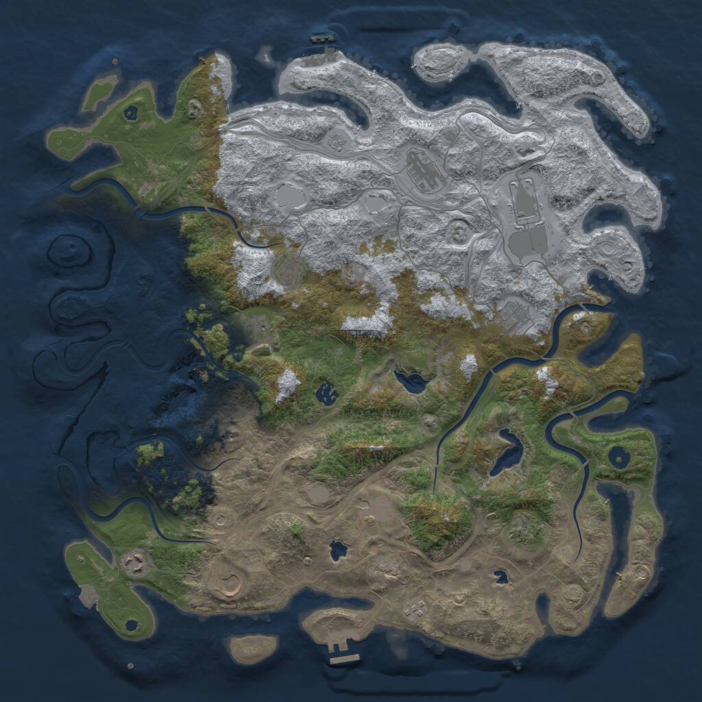 Rust Map: Procedural Map, Size: 4800, Seed: 2071449568, 17 Monuments