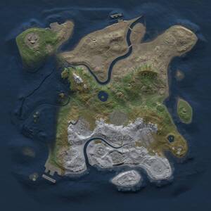 Thumbnail Rust Map: Procedural Map, Size: 3000, Seed: 9963, 11 Monuments