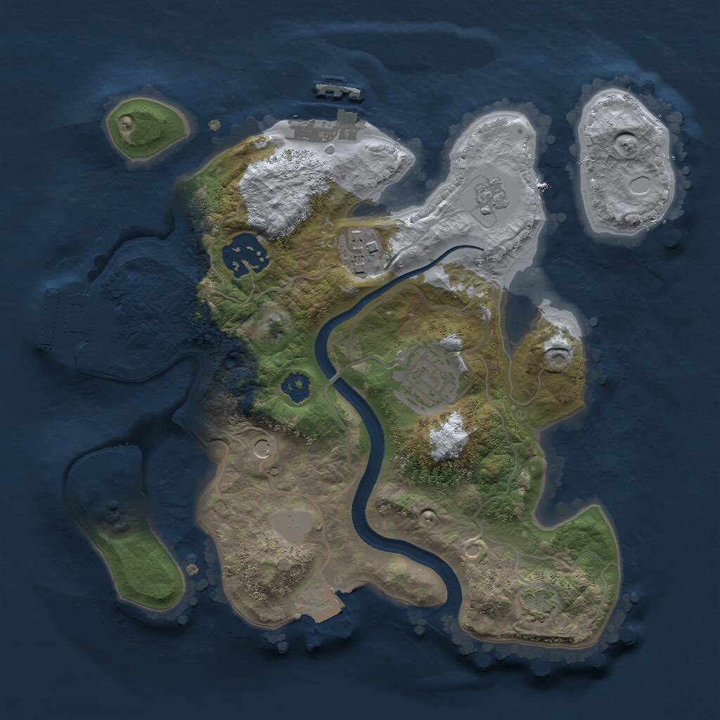 Rust Map: Procedural Map, Size: 2500, Seed: 793673038, 9 Monuments