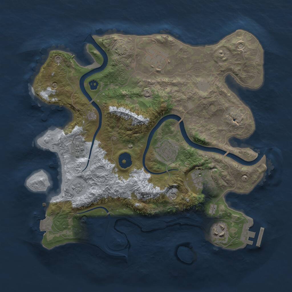 Rust Map: Procedural Map, Size: 3000, Seed: 1427026725, 10 Monuments