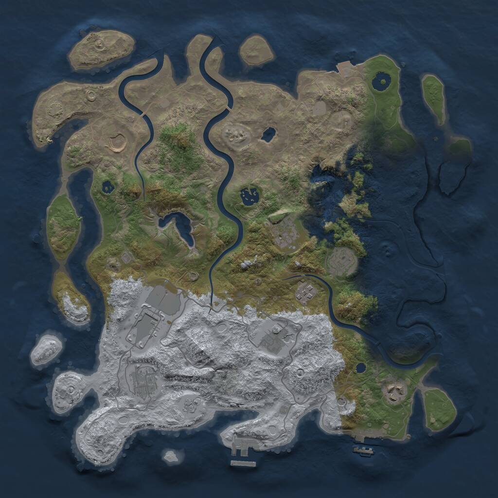 Rust Map: Procedural Map, Size: 4000, Seed: 6294, 15 Monuments