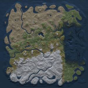Thumbnail Rust Map: Procedural Map, Size: 6000, Seed: 2067542337, 17 Monuments