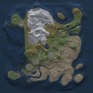 Thumbnail Rust Map: Procedural Map, Size: 3000, Seed: 8589, 12 Monuments