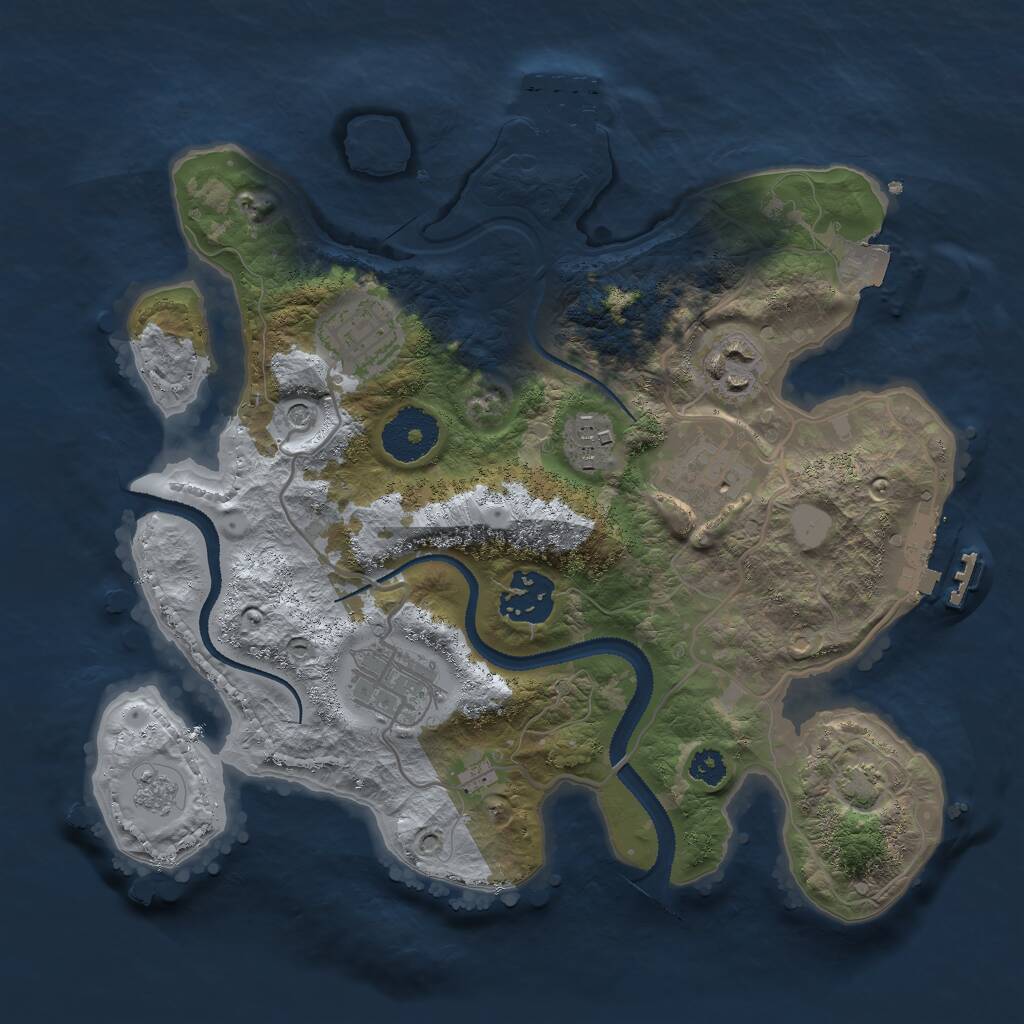 Rust Map: Procedural Map, Size: 2850, Seed: 1378877582, 12 Monuments