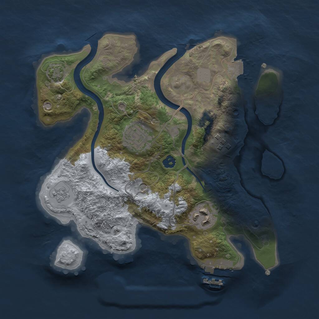 Rust Map: Procedural Map, Size: 2500, Seed: 978, 8 Monuments