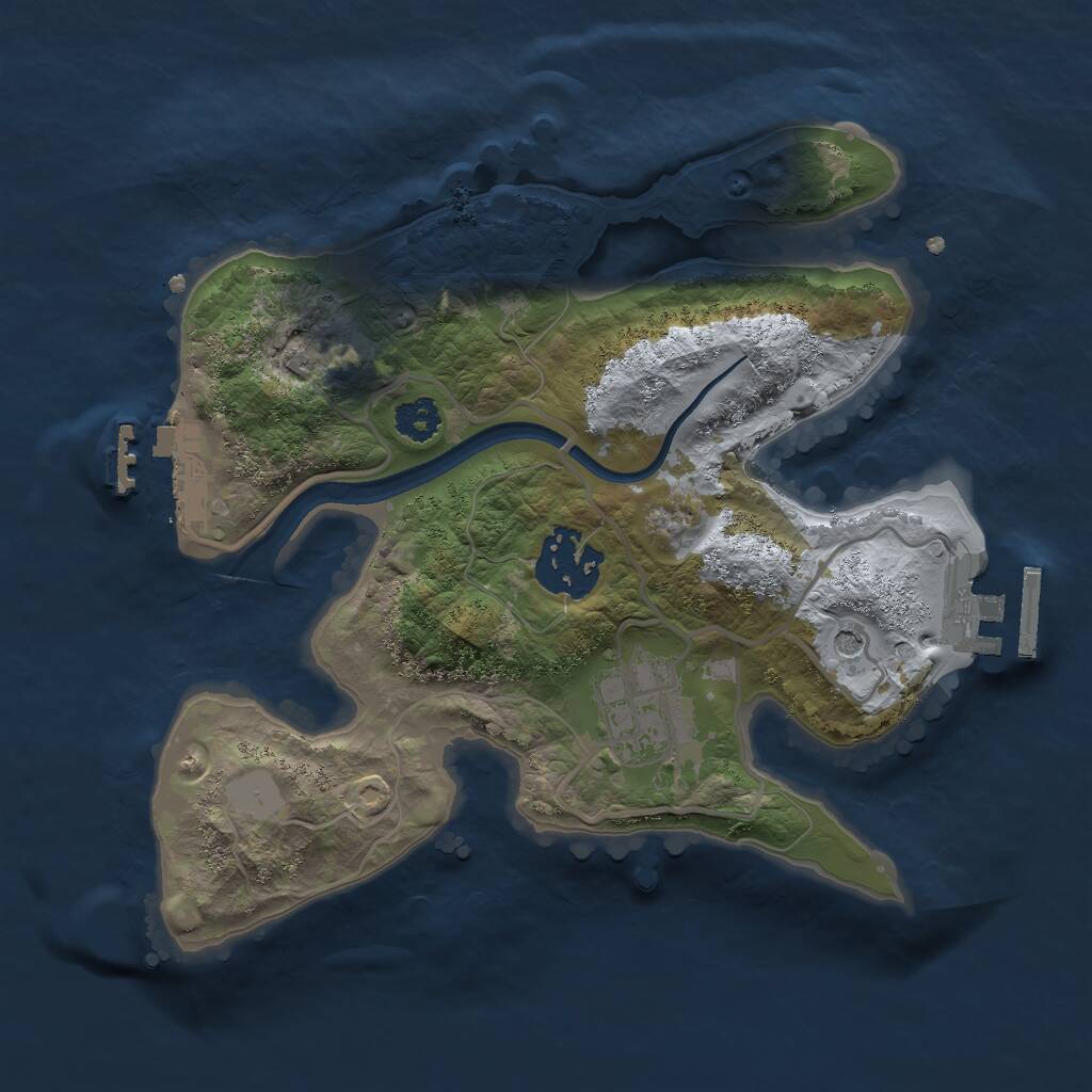 Rust Map: Procedural Map, Size: 2450, Seed: 1714577784, 6 Monuments