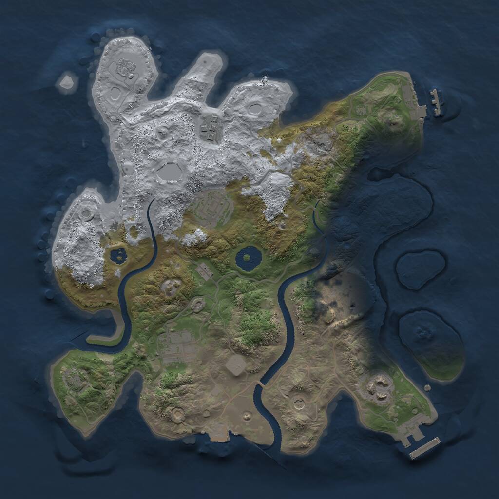 Rust Map: Procedural Map, Size: 3000, Seed: 42021, 11 Monuments