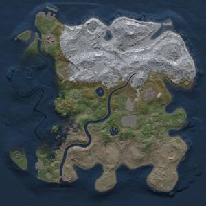 Thumbnail Rust Map: Procedural Map, Size: 3500, Seed: 437308263, 15 Monuments