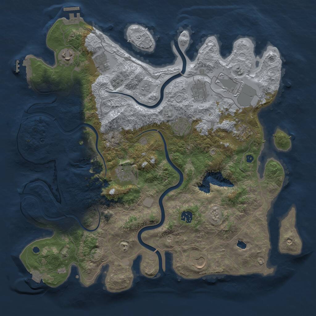 Rust Map: Procedural Map, Size: 4000, Seed: 567354, 16 Monuments