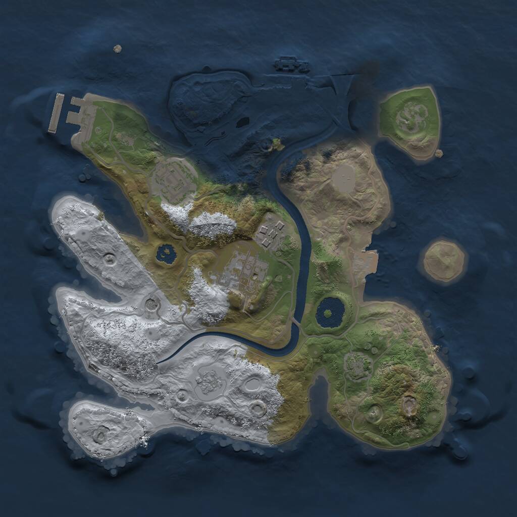 Rust Map: Procedural Map, Size: 2600, Seed: 994605297, 9 Monuments
