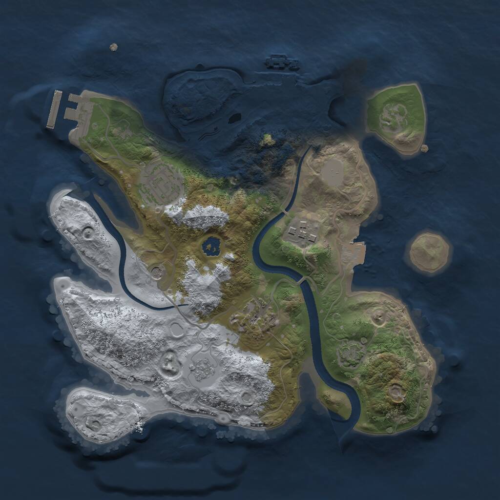 Rust Map: Procedural Map, Size: 2600, Seed: 994605297, 9 Monuments