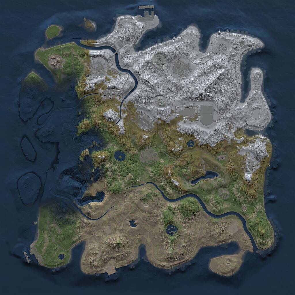 Rust Map: Procedural Map, Size: 4000, Seed: 7817, 15 Monuments