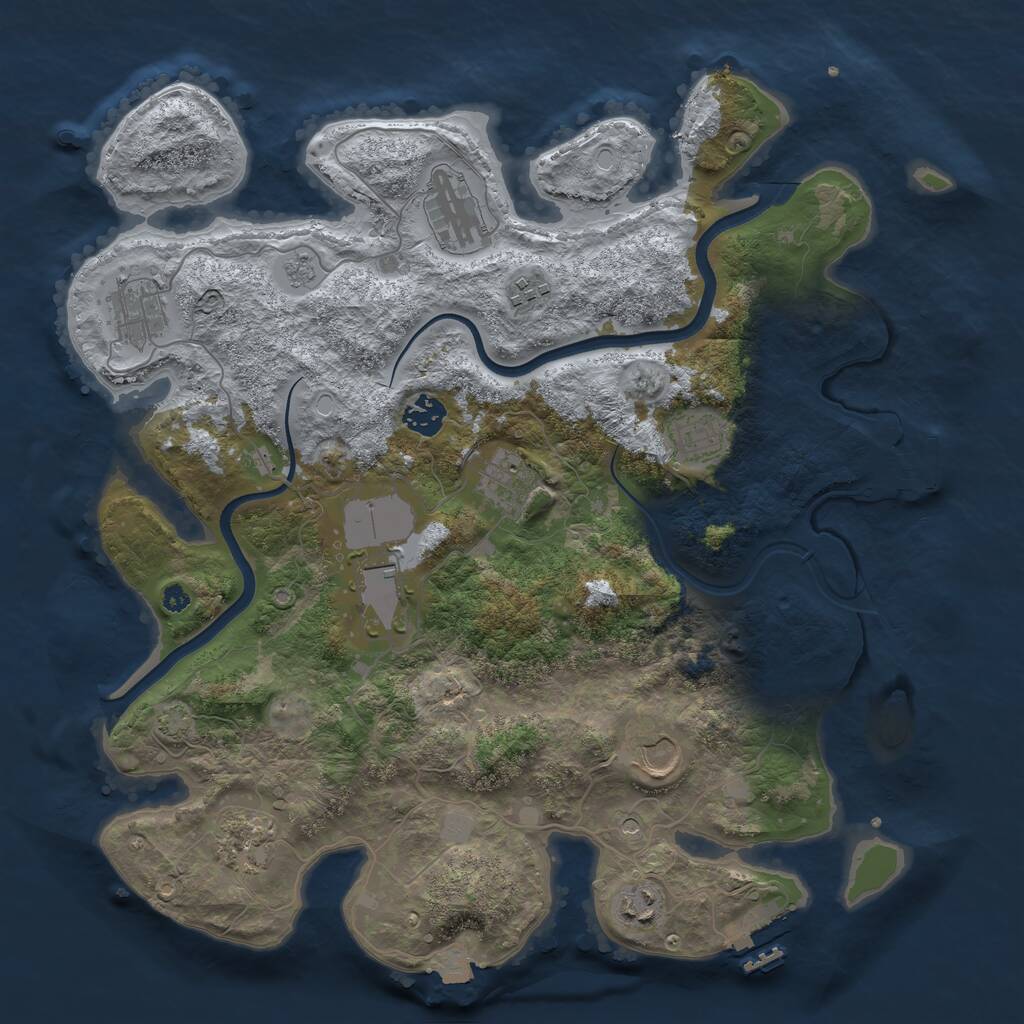 Rust Map: Procedural Map, Size: 3800, Seed: 259685024, 16 Monuments