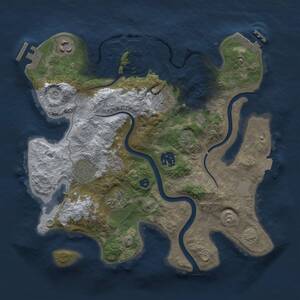 Thumbnail Rust Map: Procedural Map, Size: 3000, Seed: 74251571, 12 Monuments