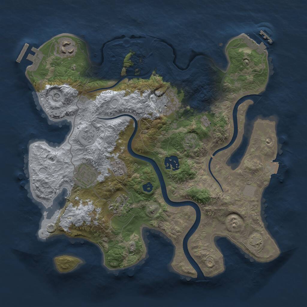 Rust Map: Procedural Map, Size: 3000, Seed: 74251571, 12 Monuments
