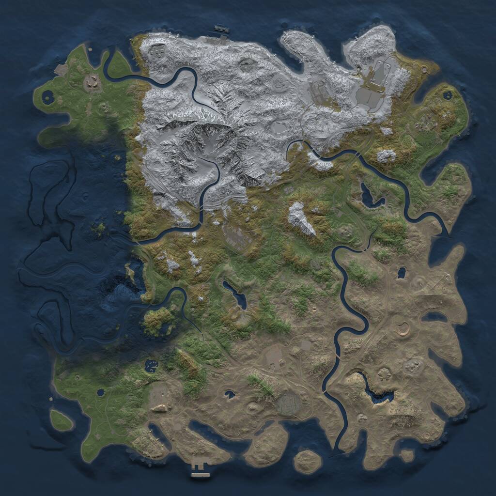 Rust Map: Procedural Map, Size: 5500, Seed: 1478922, 17 Monuments