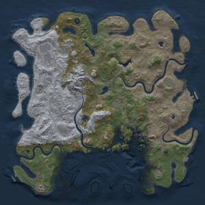 Thumbnail Rust Map: Procedural Map, Size: 5000, Seed: 1332143009, 17 Monuments