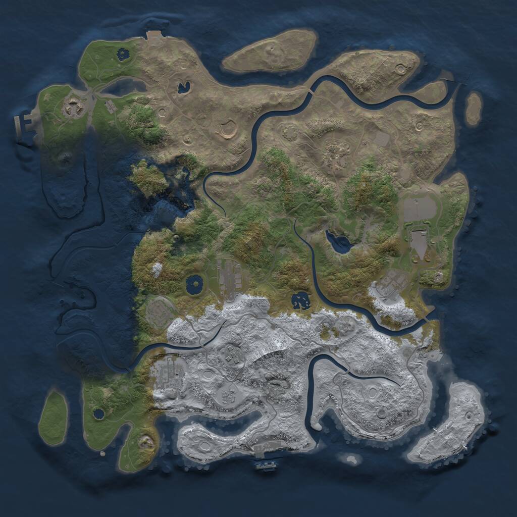 Rust Map: Procedural Map, Size: 4096, Seed: 1474207891, 16 Monuments