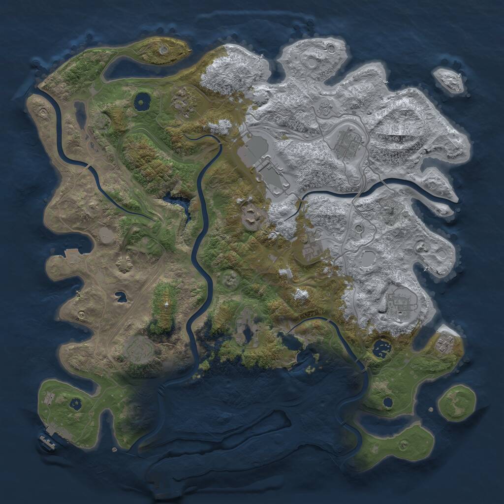 Rust Map: Procedural Map, Size: 4250, Seed: 68972695, 16 Monuments