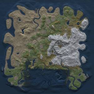 Thumbnail Rust Map: Procedural Map, Size: 5000, Seed: 665428, 17 Monuments