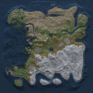 Thumbnail Rust Map: Procedural Map, Size: 3500, Seed: 2046558859, 16 Monuments