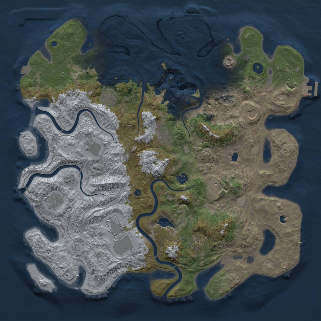 Rust Map: Procedural Map, Size: 4500, Seed: 635585449, 17 Monuments