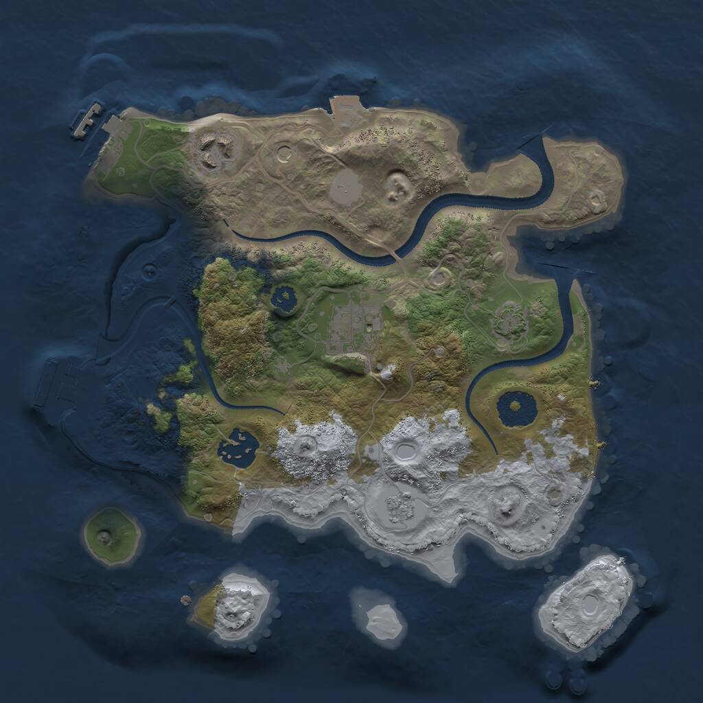 Rust Map: Procedural Map, Size: 2750, Seed: 1427026715, 9 Monuments