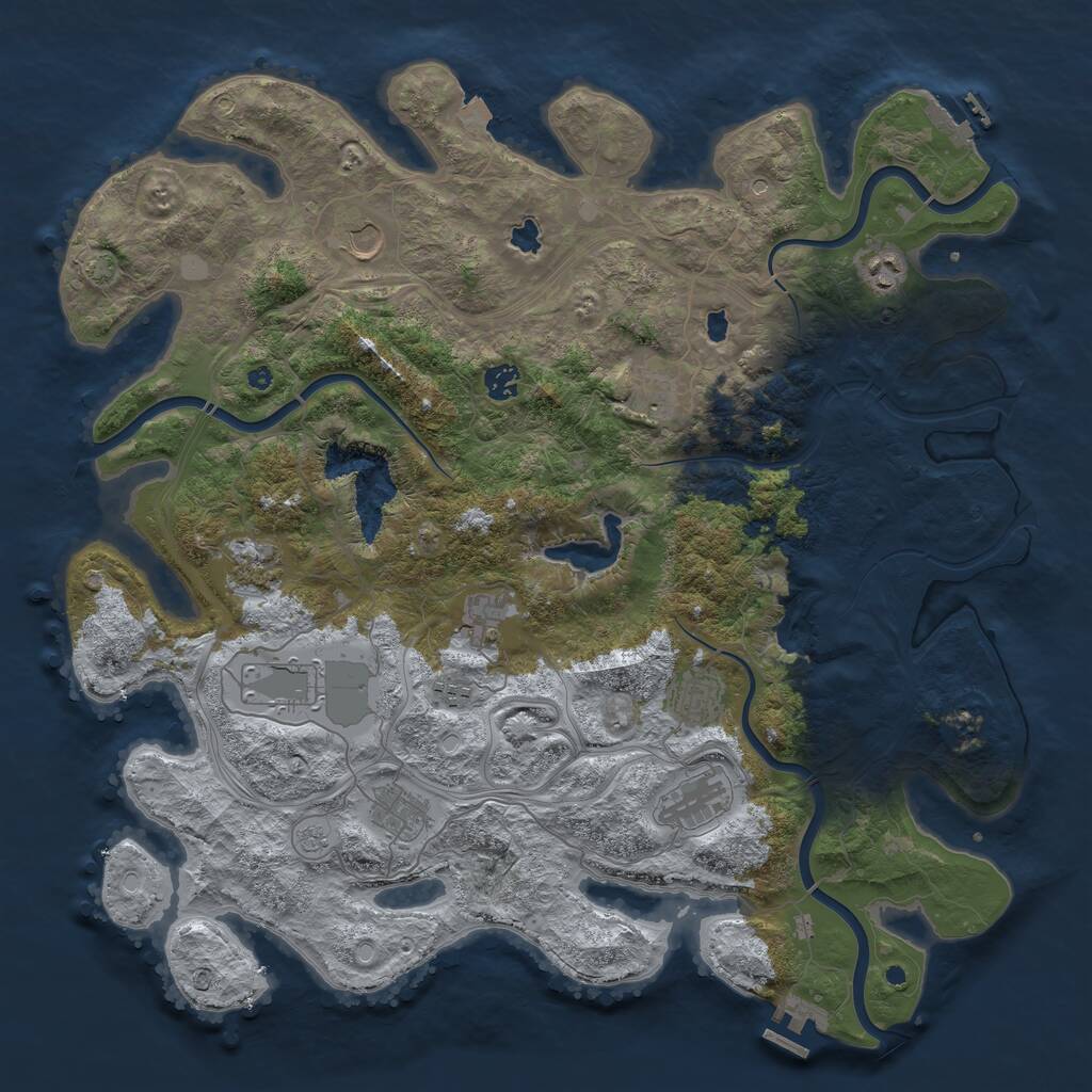 Rust Map: Procedural Map, Size: 4500, Seed: 1538664635, 17 Monuments
