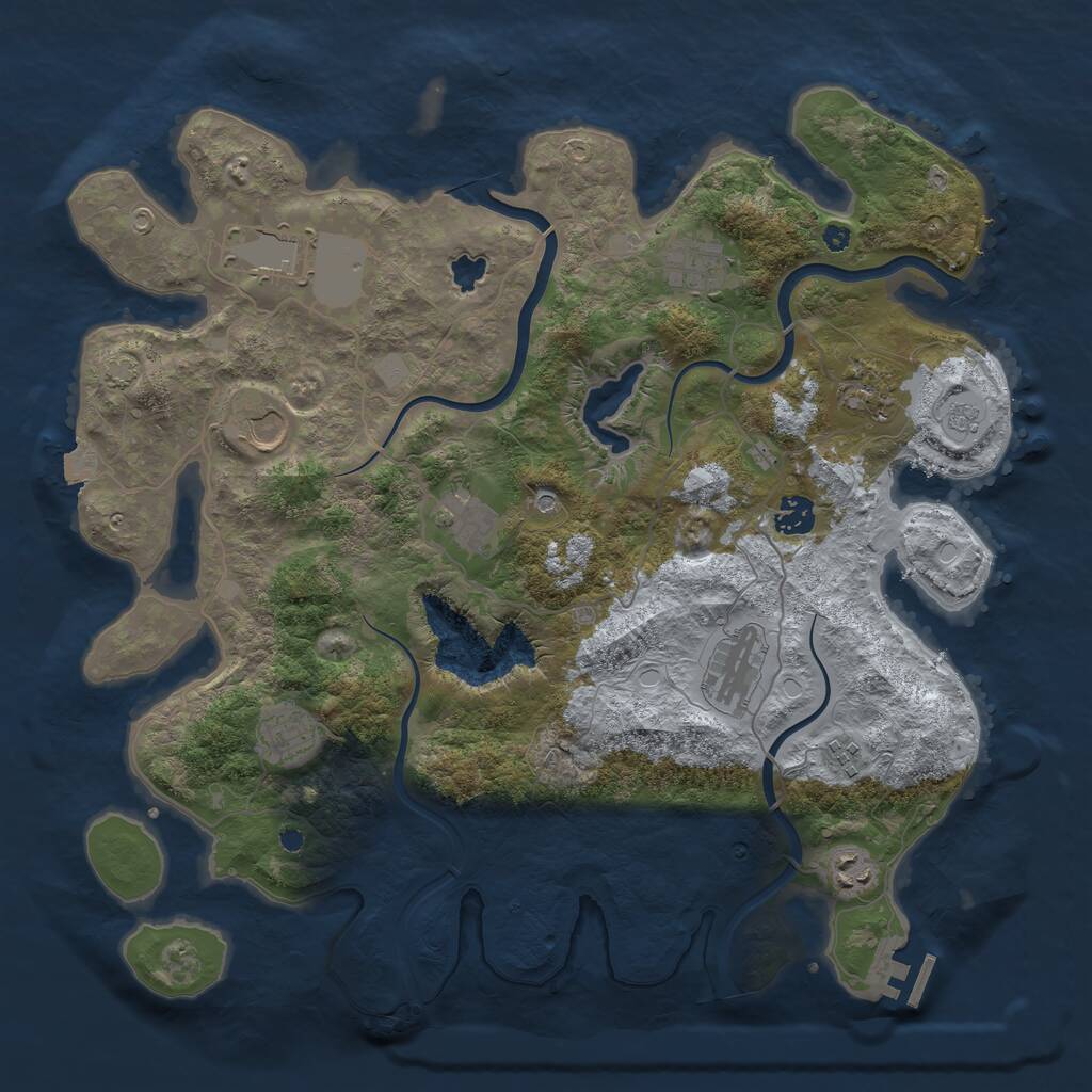 Rust Map: Procedural Map, Size: 4000, Seed: 718941656, 15 Monuments