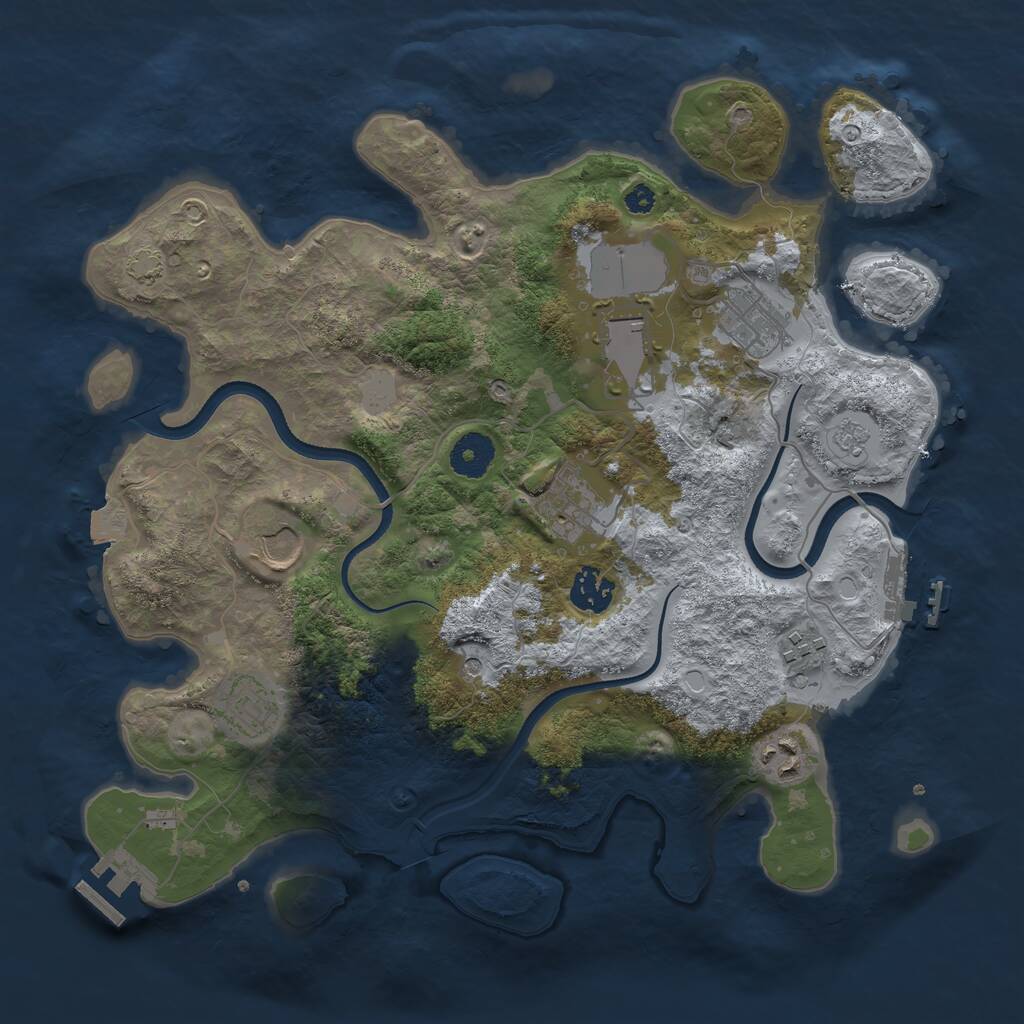 Rust Map: Procedural Map, Size: 3500, Seed: 2978, 14 Monuments