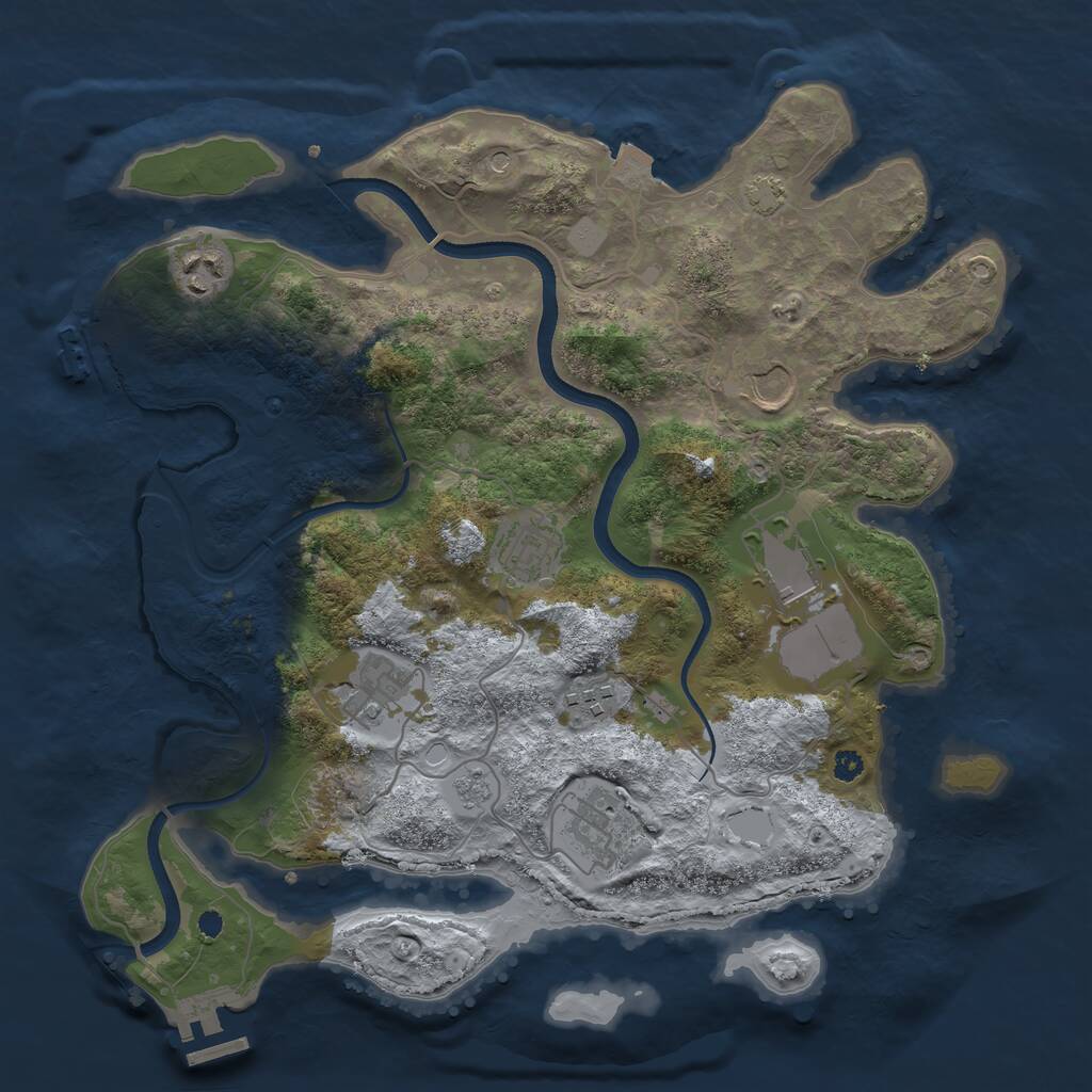 Rust Map: Procedural Map, Size: 3500, Seed: 1605290779, 13 Monuments