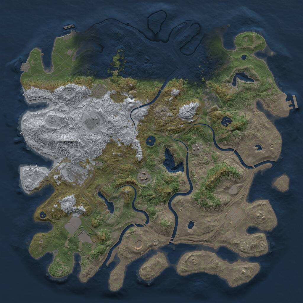 Rust Map: Procedural Map, Size: 4600, Seed: 2591399, 16 Monuments