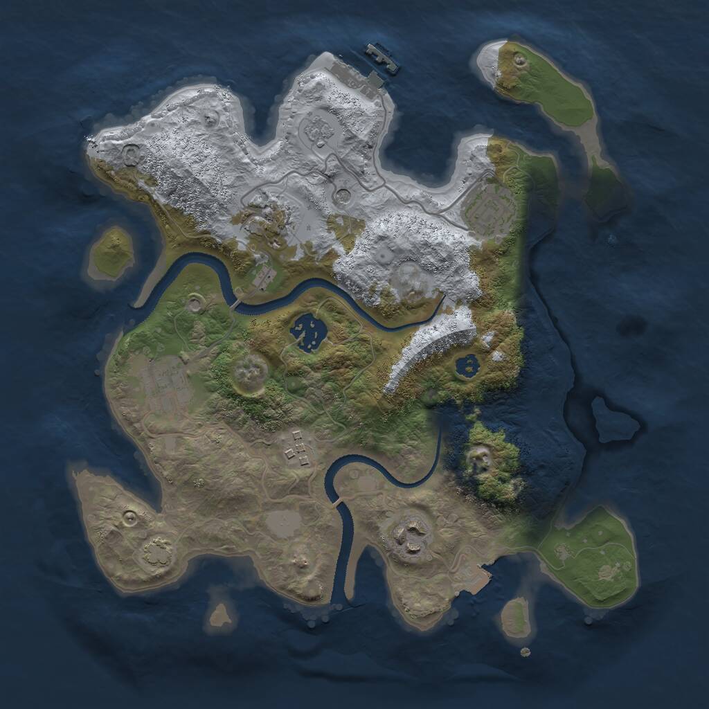 Rust Map: Procedural Map, Size: 3000, Seed: 979519, 11 Monuments