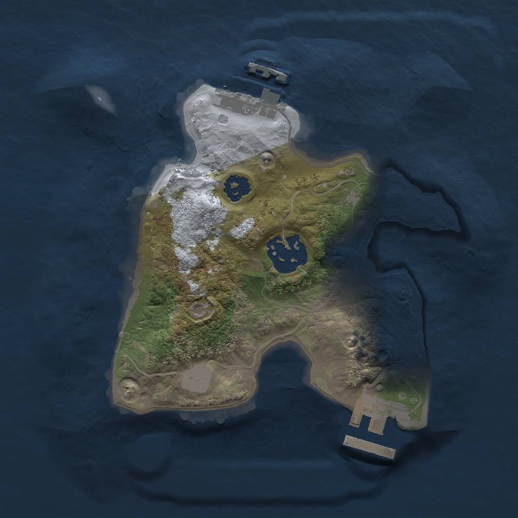 Rust Map: Procedural Map, Size: 2000, Seed: 747249405, 4 Monuments