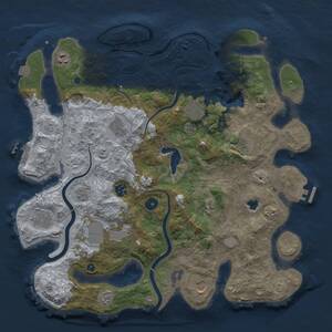 Thumbnail Rust Map: Procedural Map, Size: 4000, Seed: 7534576, 16 Monuments