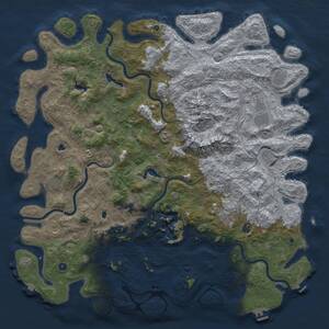 Thumbnail Rust Map: Procedural Map, Size: 6000, Seed: 847392, 17 Monuments