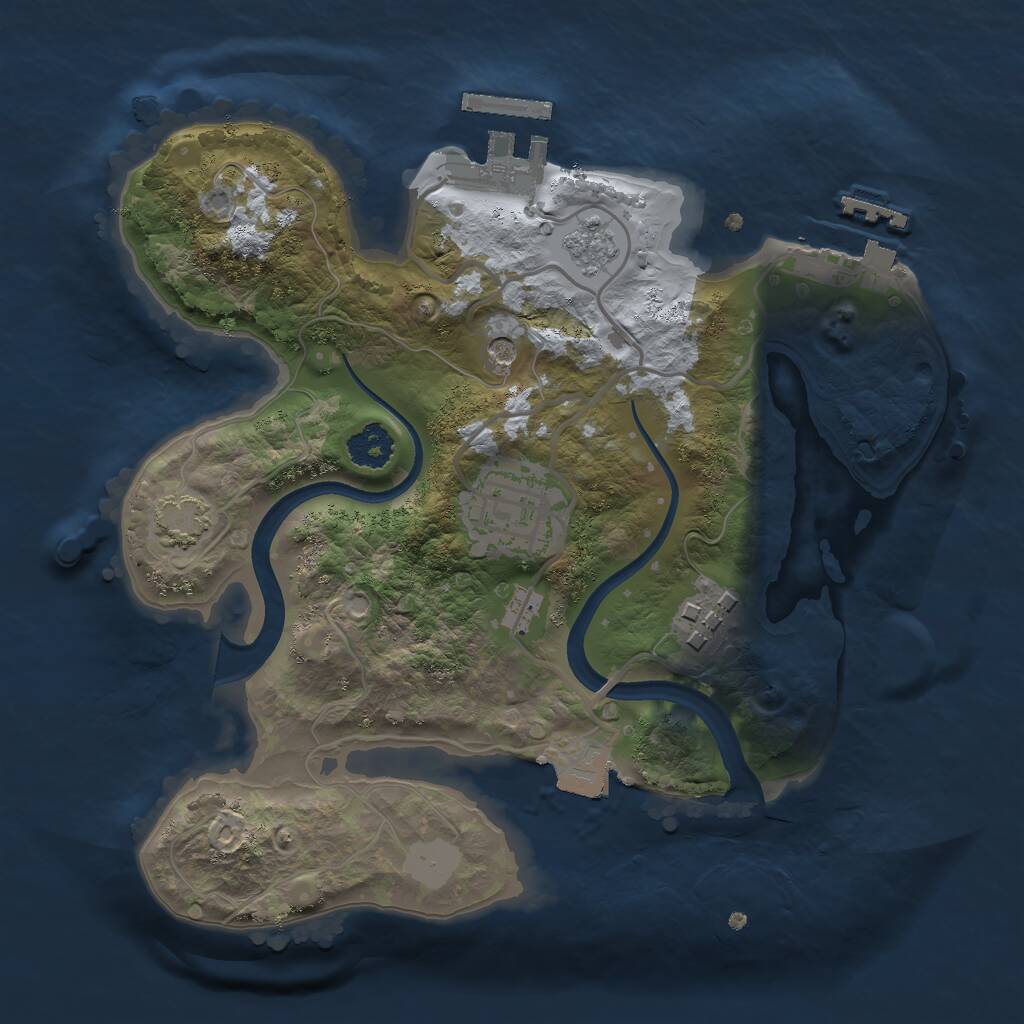 Rust Map: Procedural Map, Size: 2300, Seed: 511321, 8 Monuments