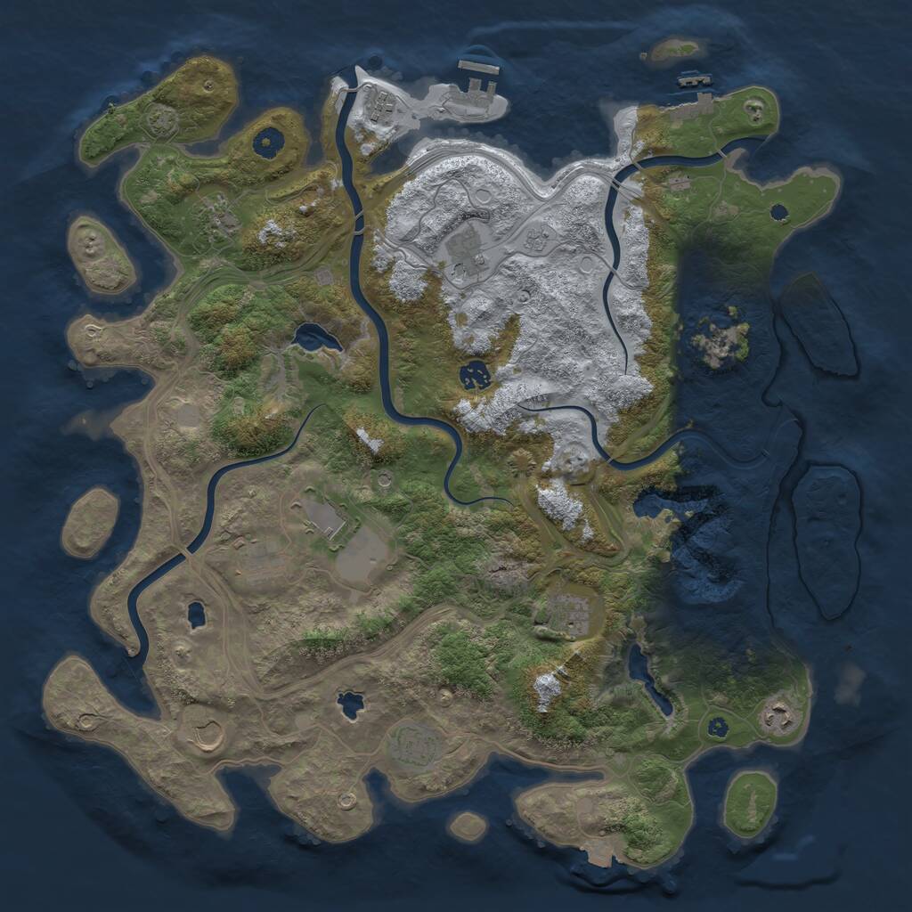 Rust Map: Procedural Map, Size: 4500, Seed: 42424469, 16 Monuments