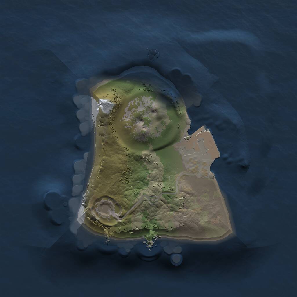 Rust Map: Procedural Map, Size: 1000, Seed: 50011, 1 Monuments