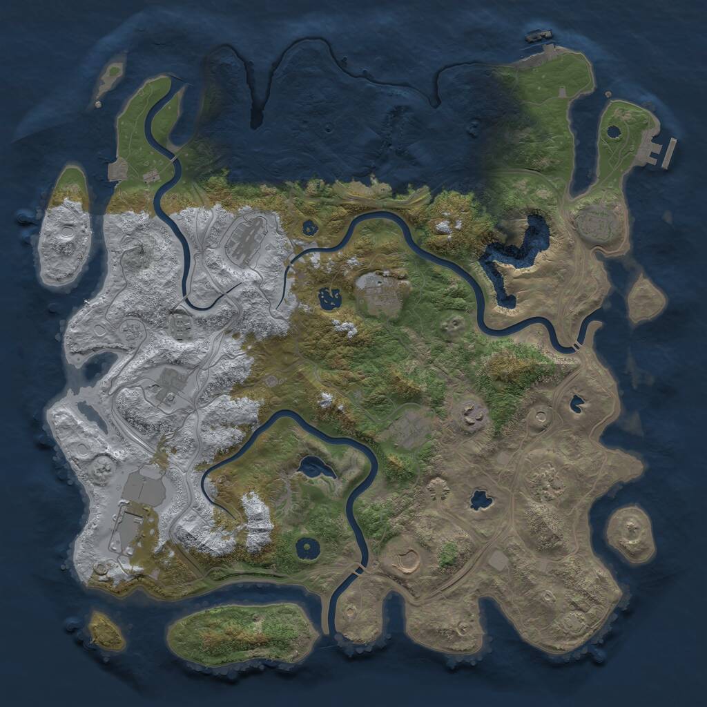 Rust Map: Procedural Map, Size: 4500, Seed: 5769435, 17 Monuments