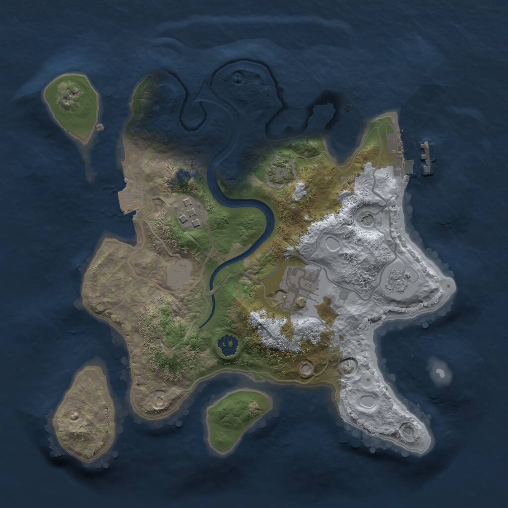 Rust Map: Procedural Map, Size: 2500, Seed: 1403526453, 7 Monuments