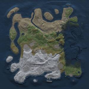 Thumbnail Rust Map: Procedural Map, Size: 3500, Seed: 6294, 13 Monuments