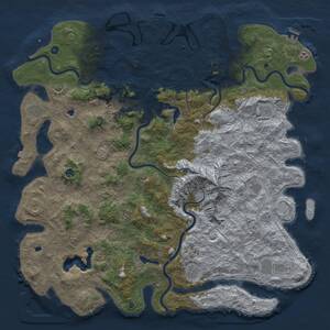 Thumbnail Rust Map: Procedural Map, Size: 6000, Seed: 19283, 17 Monuments