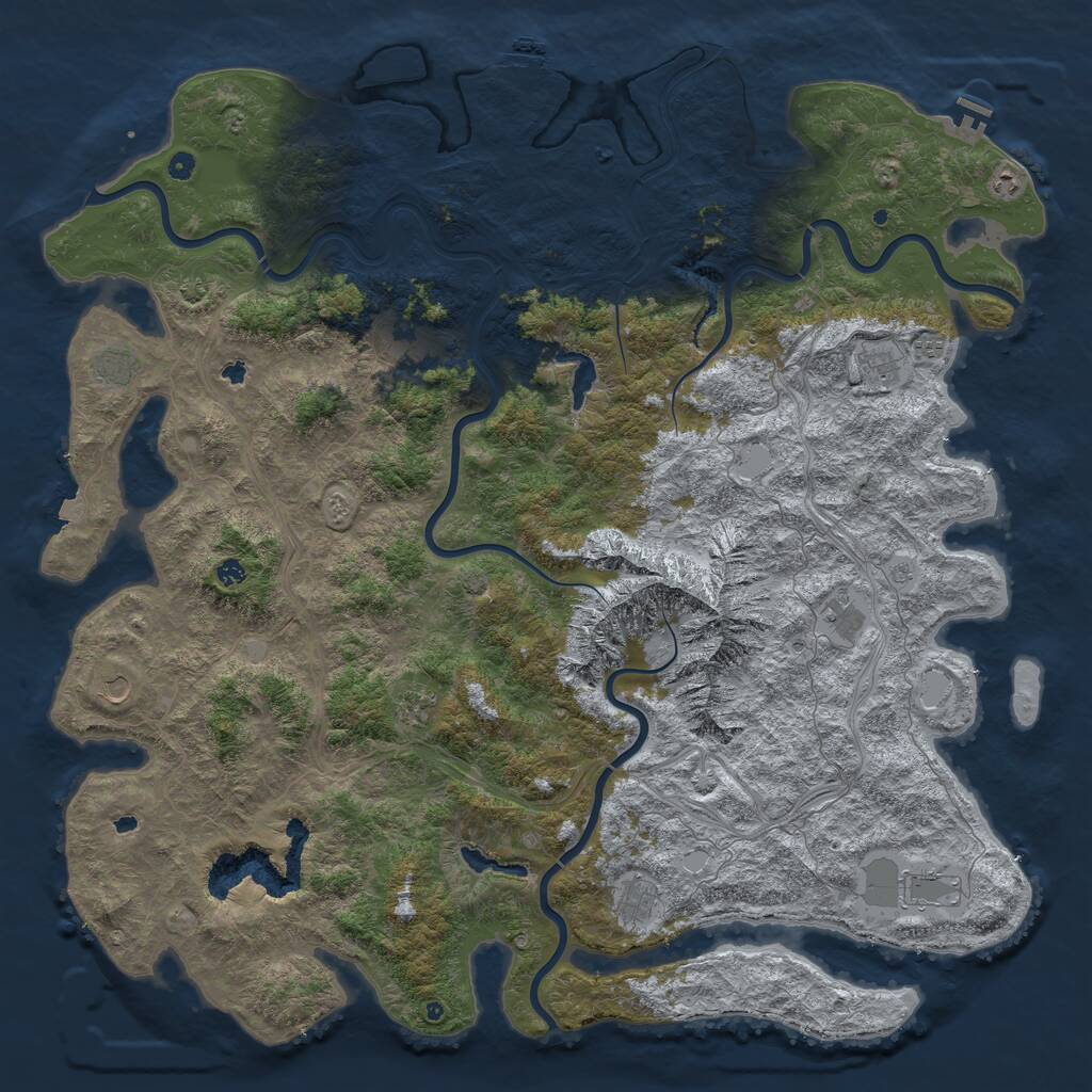 Rust Map: Procedural Map, Size: 6000, Seed: 19283, 17 Monuments