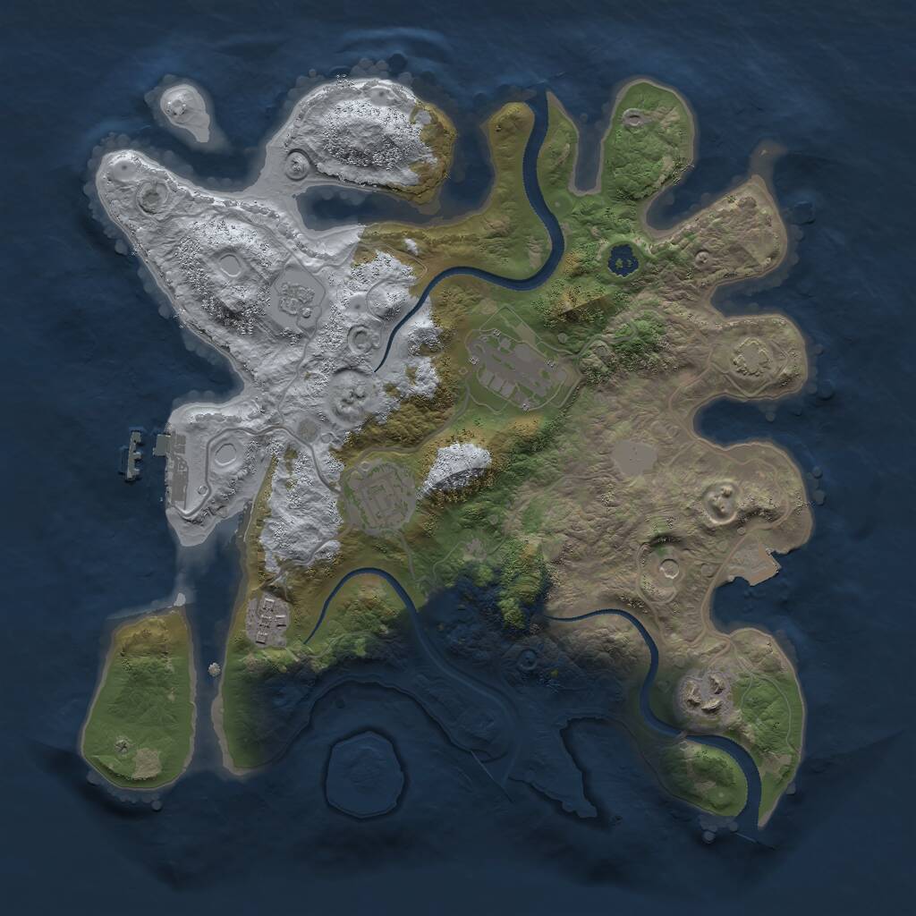 Rust Map: Procedural Map, Size: 3000, Seed: 30293, 9 Monuments